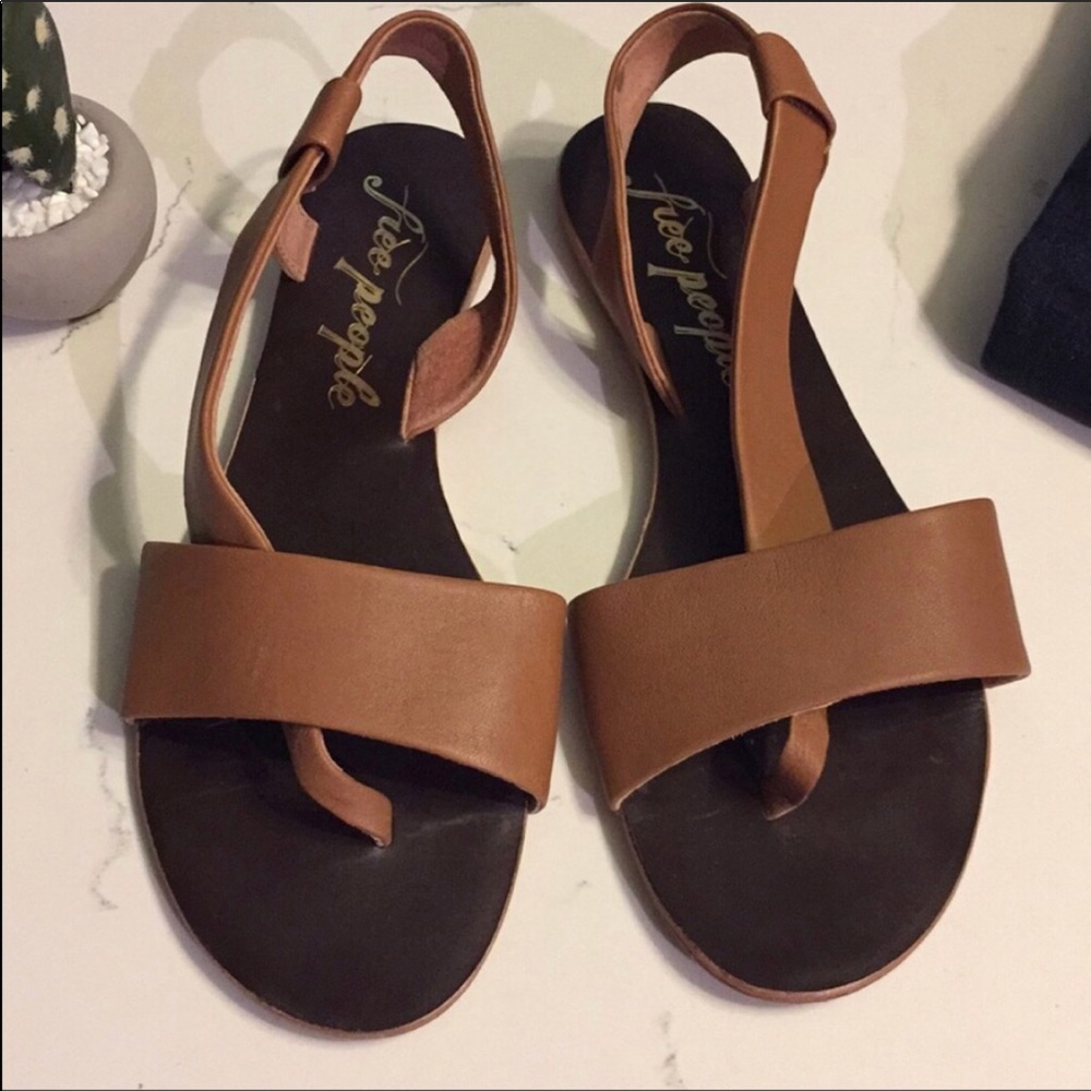Free People Chestnut Brown Strappy Sandals - Picture 3 of 5